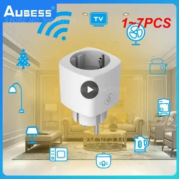 1 ~ 7ШТ смарт-штекер EU WiFi с функцией контроля питания Умная розетка Tuya/ APP Remote Control Работает с Alexa Home