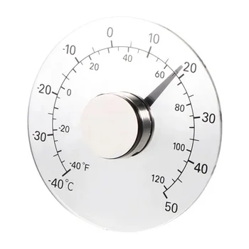 1 шт. Наружный термометр, Круглый Прозрачный термометр для двери, окна, стены, сада, дома, водонепроницаемый, не требует батареи