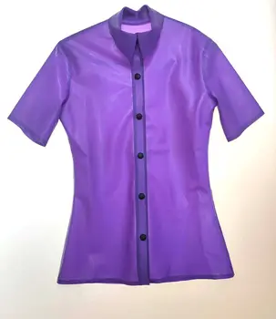 100% Латексная Резина Gummi Lila Рубашка Party Mental Coat Топ 0.4 мм Косплей 