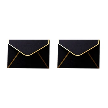 100шт Мини-конвертов Конверты для подарочных карт Конверты для персонализированных подарочных карт Свадебные конверты Или Визитная карточка Черный