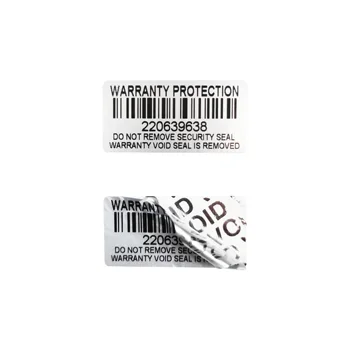 100шт Серебряная гарантийная наклейка 30x15 мм Защитная пломба, защищающая от несанкционированного доступа этикетка, уникальный серийный номер, наклейка со штрих-кодом