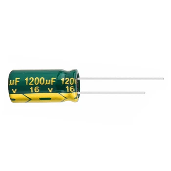 10шт Высокочастотный низкоомный алюминиевый электролитический конденсатор 16v1200 мкФ 1200uf16v объем: 10x20