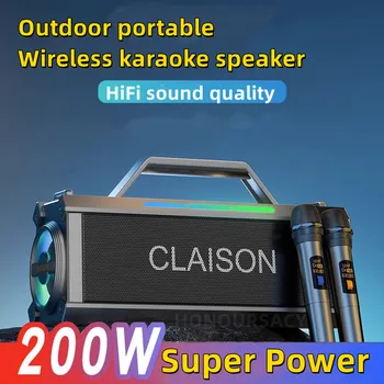 200 Вт Мощный Караоке Bluetooth Динамик 360 Стерео Объемный Сабвуфер Портативный Звук Домашнего Кинотеатра с Микрофоном FM Boombox