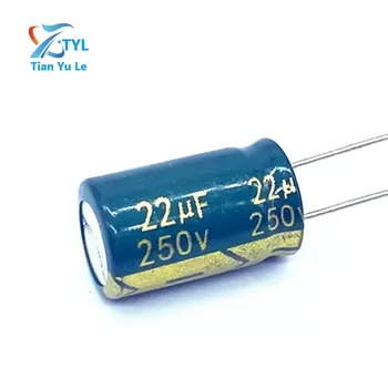 200шт 300шт/ лот Высокочастотный низкоомный алюминиевый электролитический конденсатор 250V 22uF размер 10*17 22uF 20%
