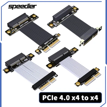 2023 Новый ADT PCIe 4.0 x4 Riser Cable Male-to-Female x4-x4 Поддержка Расширения Материнской платы GPU Поддержка Сетевой карты, Жесткого диска, USB-карты