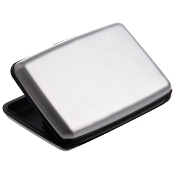 2X Держатель для кредитных карт в алюминиевом корпусе, металлический кошелек, один размер, серебристый