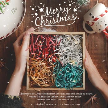 500 г травы Лафита Рождественский Блеск Измельченная Бумага Многоцветный Наполнитель Подарочной коробки 