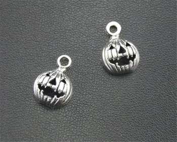 50шт серебристого цвета Тыква Подвески Кулон DIY ожерелье Браслет Выводы 9x14 мм A1700