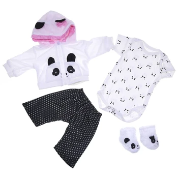 77HD Детская Игрушечная Одежда на 17-18 дюймов для куклы, аксессуары для одежды с пандой, 4 шт. подходящей одежды