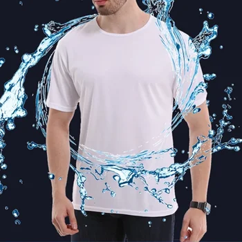 A2811 Креативная гидрофобная, защищающая от загрязнений, водонепроницаемая мужская футболка однотонного цвета, мягкий быстросохнущий топ с коротким рукавом, дышащая одежда