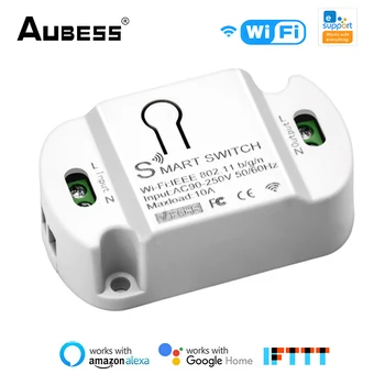 Aubess 10A WiFi Smart Switch Умный Выключатель DIY Модуль Выключателя Света ewelink APP Пульт Дистанционного Управления Поддерживает Alexa Google Home