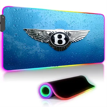 B-Bentleys Логотип Автомобиля RGB Большой Коврик Для Мыши Клавиатура ПК Игровой Резиновый Коврик Для Мыши 900x400 Ноутбук Светящийся Светодиодный Настольный Коврик Офисный Настольный Коврик