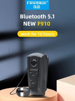 Fineblue F910 Беспроводная Bluetooth-гарнитура Наушники Lotus с Проводом для iPhone Наушники Для наушников One Ear References Collar Clip Buds