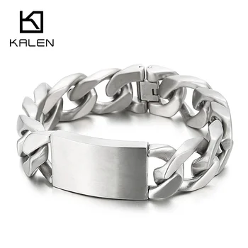 Kalen 20 мм Изысканная кольцевая цепочка, кубинский викинг, мужской браслет из нержавеющей стали, тяжелое ювелирное изделие