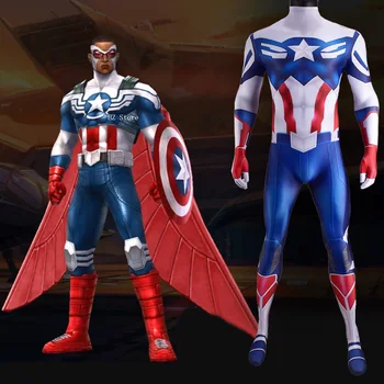 Marvel, Сокол и Зимний солдат, комбинезон Капитана Америки, костюм для косплея на Хэллоуин, боди для детей, мужской Рождественский подарок