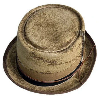 MXMB Британская Шляпа Потертая Фетровая Шляпа для Джентльменов, Путешествующих в Походах