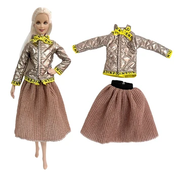 NK 1 шт. Модное платье из искусственной кожи Gorden, кружевная юбка, современный наряд, повседневная одежда для куклы 1/6, Одежда для куклы Барби, Аксессуары для игрушек