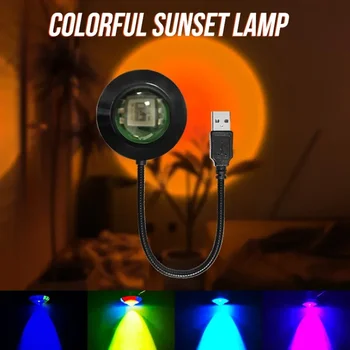 USB светодиодный светильник, звукосниматель ритма музыки, окружающий светильник, динамический RGB проектор заката для домашнего декора, фестиваля, вечеринки, танцев, Рождественского подарка