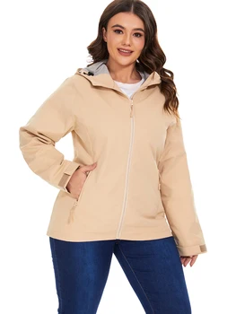 Vangull, Весенняя Новая Свободная женская куртка с капюшоном, длинный рукав, молния, эластичный пояс, однотонное женское пальто, офисная женская Простая верхняя одежда