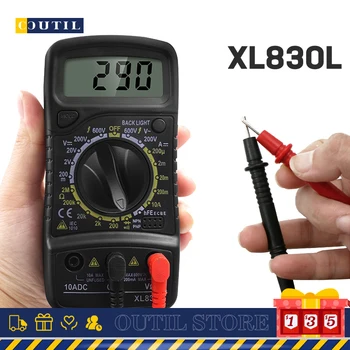 XL830L Цифровой мультиметр Электрический измеритель Esr Тестеры Dmm Транзисторный Пиковый тестер Измеритель автомобильной емкости Диагностический инструмент