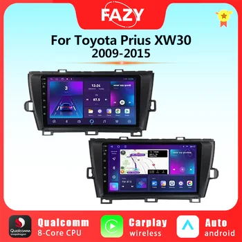 Автомагнитола Android 12 Мультимедийный видеоплеер для Toyota Prius XW30 2009 - 2015 Carplay Сенсорный экран GPS Навигация DSP Стерео