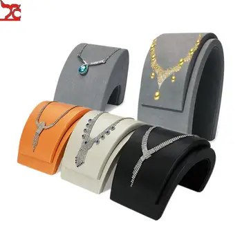 Арочная стойка для ожерелья, витрина с кожаными украшениями, подставка для показа ожерелья, высококачественные браслеты из микрофибры, счетчик часов.