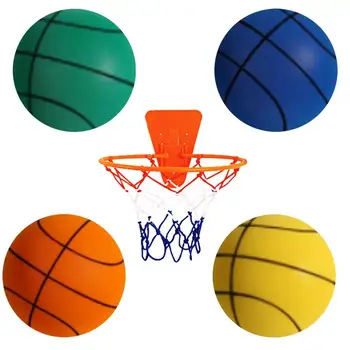 Бесшумный баскетбольный мяч для беззвучного похлопывания в помещении Бесшумный баскетбольный мяч 24 см №3/5/7 Баскетбольный мяч из мягкой пены для детей и взрослых, прыгающий беззвучный мяч