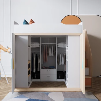 Гардеробная в небольшой квартире, высокие и низкие кровати, компактные кровати для хранения вещей, современный простой комбинированный шкаф-кровать, встроенная кровать