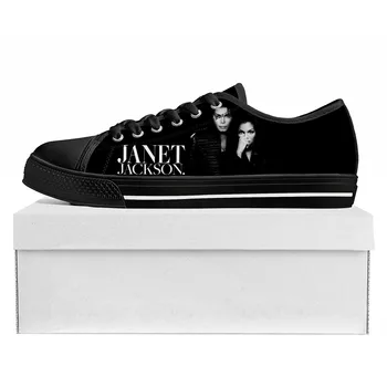 Джанет Джексон Певица, низкие высококачественные кроссовки, мужские, женские, подростковые, парусиновые, легкие кроссовки, повседневная обувь для пары, Обувь на заказ
