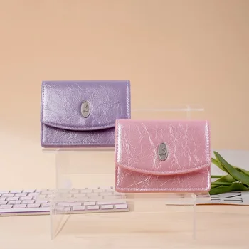 Европа и Соединенные Штаты, короткий женский кошелек Ins в стиле ретро, большой емкости, простой однотонный кошелек с несколькими картами, сумка-кошелек