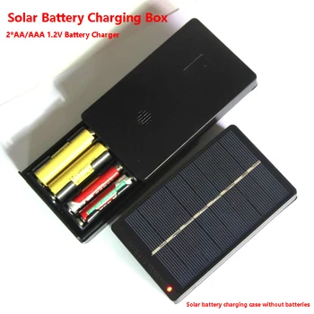 Зарядная коробка для солнечной панели мощностью 1 Вт 4 В, Заряжаемое зарядное устройство 2 * AA/AAA 1,2 В