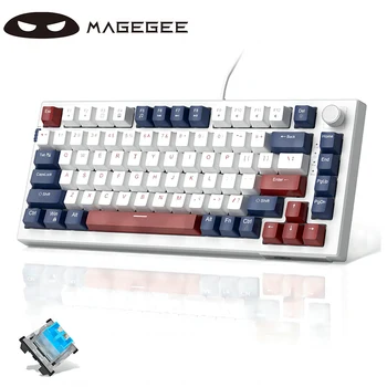 Игровая клавиатура MageGee SKY 81 Проводная механическая клавиатура с подсветкой, 81 клавиша, клавиатура с горячей заменой, соответствующая цвету механическая клавиатура