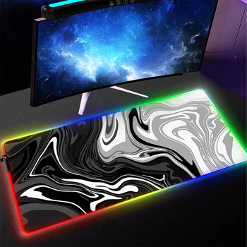 Игровой жидкий коврик для мыши RGB Strata XXL, большой светодиодный коврик для мыши, фиксирующий край, коврик для мыши, Геймерская подсветка, клавиатуры, резиновый коврик для стола