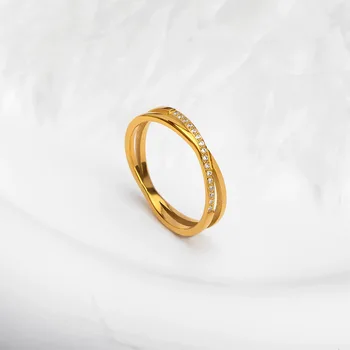 Изысканное Роскошное Женское Обручальное кольцо в форме креста X с покрытием из фианита Серебристого цвета, Элегантное Простое женское Ювелирное кольцо