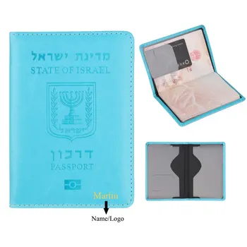 Индивидуальное английское название Израиль, держатель обложки для паспорта, Израиль, удостоверение личности из искусственной кожи, кредитная карта, держатель для паспорта, карман, кошелек, сумка
