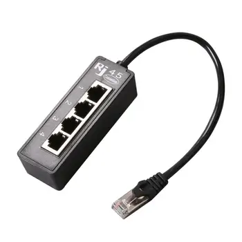 Кабель-разветвитель Ethernet RJ45 с разъемом от 1 мужчины до 4 женщин LAN-разветвитель для порта Cat LAN Ethernet Socket Connector Адаптер Аксессуары