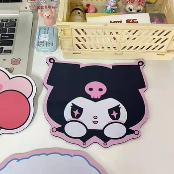 Коврик для мыши Hello Kitty Kuromi 3D неправильной формы, игровой ковер Kawaii, Аниме, маленький настольный коврик для офиса, домашнего рабочего стола, милый спортивный коврик для ноутбука