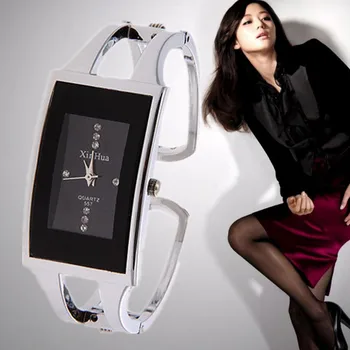 Лучший бренд, Роскошный Хрустальный браслет, женские часы из нержавеющей стали, модные женские часы, женские часы montre femme