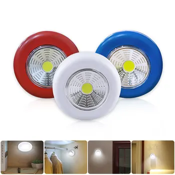 Мини-светодиодная подсветка COB под шкафом с клейкой наклейкой, беспроводная настенная лампа, шкаф, выдвижной ящик, кухонный ночник