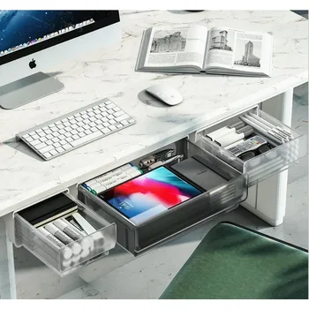 Многофункциональный выдвижной ящик для рабочего стола, Ящик для хранения, Стол, Скрытый ящик для хранения, Ящик для канцелярских принадлежностей, Ящик для хранения