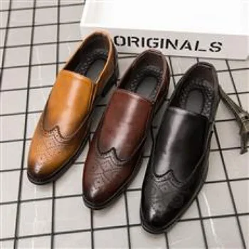 Мужская обувь для мальчиков, осень 2023, Новая мужская спортивная повседневная обувь в британском стиле из натуральной кожи черного цвета, Мужская обувь для мужчин