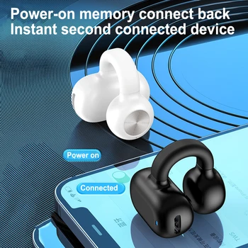 Наушники Z28 С Клипсой для одного уха, Не Вставляемые В ухо, Открытые Потоки Внешней серьги Беспроводная связь Bluetooth 5.3 Интеллектуальное Шумоподавление