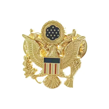 Национальная эмблема США Значок Американского Орла Металлическая Корона Брошь с тиснением Золотистого цвета Кепка Знаки отличия для модной одежды Декор Подарок