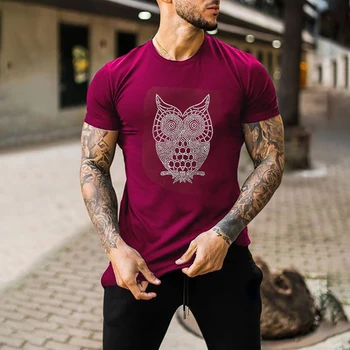 Новая модная мужская одежда, высококачественная футболка оверсайз y2k Owl Со стразами, дизайнерские топы с коротким рукавом, повседневные уличные футболки в стиле мото