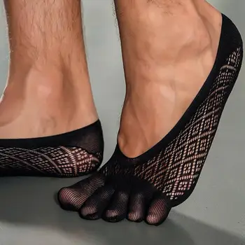 Носки с мягким носком, высокоэластичные мужские носки для спортивного бега, впитывающие пот, дышащие, с пятью пальцами для комфорта