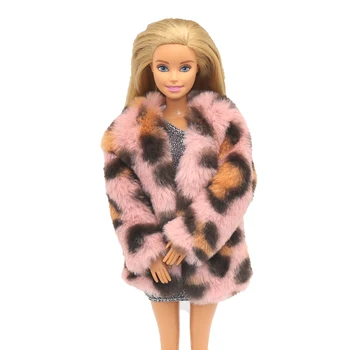 Одежда для куклы Новая 30 см 1/6 с леопардовым принтом, комфортный материал, меховая шуба, аксессуары для повседневной носки, одежда для куклы Барби