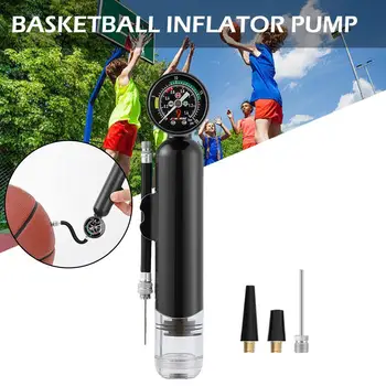 Портативный насос для мяча с манометром Баскетбольный насос, аксессуары для накачивания мини-футбола, волейбола, спортивный воздушный насос K7g7