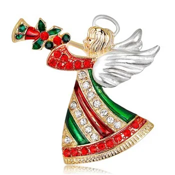 Премиальная, изысканная и стильная Рождественская брошь с изображением мультяшного Ангела-Трубы, Женская брошь, Булавка, Аксессуар для платья