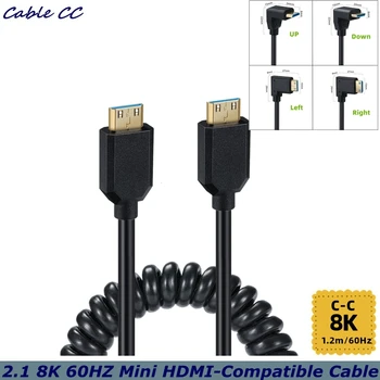 Пружинный удлинительный кабель версии 2.1 8K при 60 Гц 48 Гбит/с Mini HDMI - совместим с Удлинительным HD-кабелем C/M-C /M Elbow