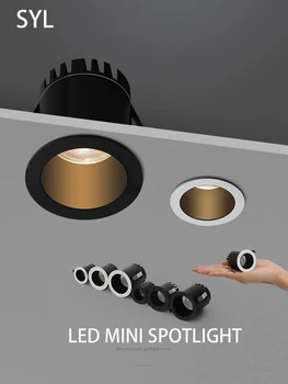 Светодиодный Мини-Прожектор COB Small Spot Lights Винный Шкаф Встраиваемый Потолочный Светильник 40 мм 50 мм 60 мм Отверстие Foco Indoor Lighting decor